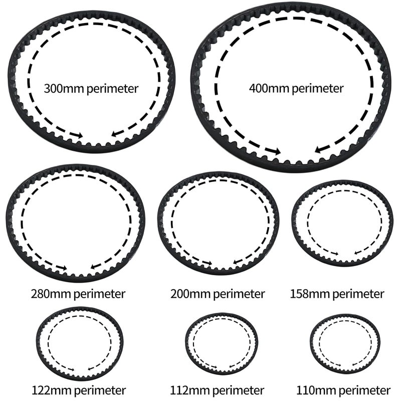 Uenhoy 8 Pcs 2GT 3D Printer Timing Belt 6mm Width, 2GT-6 Closed Loop Rubber Belt 110mm 112mm 122mm 158mm 200mm 280mm 300mm 400mm, 3D Printer Motor Cog Drive Belt - Image 4